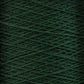 Close-up image of a mini-cone of deep green, 10/2 Pearl Cotton Yarn from Supreme Corp. The yarn is tightly wrapped in an orderly crisscross pattern, highlighting its texture and consistency. The rich green color stands out prominently with fibers that appear soft and slightly fuzzy.