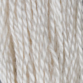 Close-up image of a bundle of 2/5 Natural Silk Yarn from Henry's Attic. The yarn strands are tightly twisted together, creating a textured appearance ideal for weaving. The image focuses on the detailed fibers and the smooth, creamy color of this silk-like yarn skein.