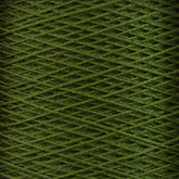 Close-up image of 10/2 Pearl Cotton Yarn by Supreme Corp., tightly wound in a crisscross pattern to form a cylindrical shape. The texture of the versatile yarn fibers is clearly visible, emphasizing the intricate detail and colorfastness of the thread in its mini-cone form.