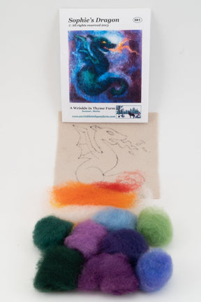 A Wrinkle in Thyme Farm Felting Kits Dragon Thyme Tile Felting Kit (no tools)