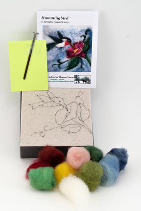 A Wrinkle in Thyme Farm Felting Kits Hummingbird Thyme Tile Felting Kit (tools included)