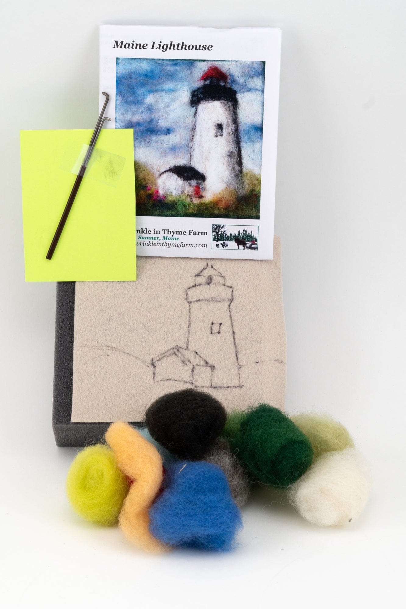 A Wrinkle in Thyme Farm Felting Kits Lighthouse Thyme Tile Felting Kit (tools included)