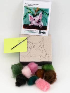 A Wrinkle in Thyme Farm Felting Kits Pig Thyme Tile Felting Kit (tools included)