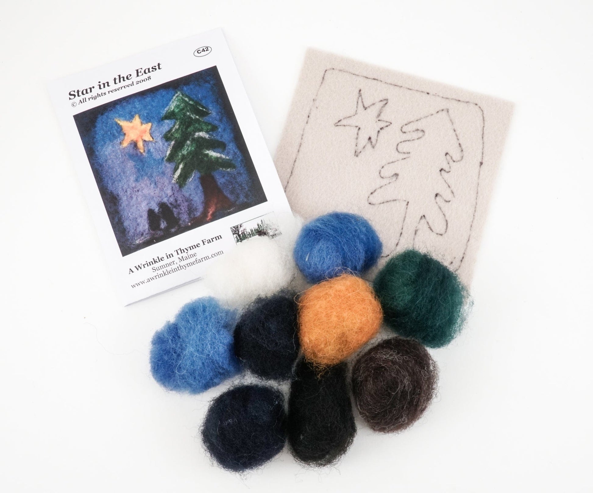 A Wrinkle in Thyme Farm Felting Kits Star in the East Thyme Tile Felting Kit (no tools)