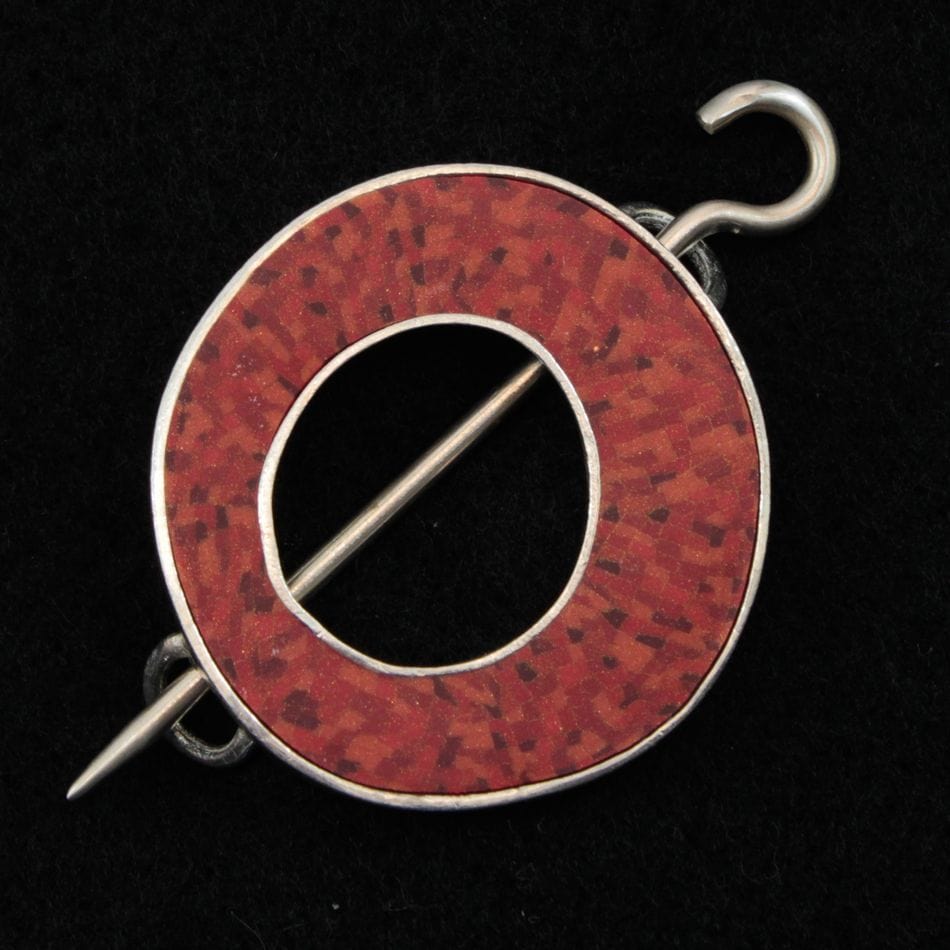 Bonnie Bishoff Shawl Pins Carnelian Single Circle Shawl Pin by Bonnie Bishoff Designs