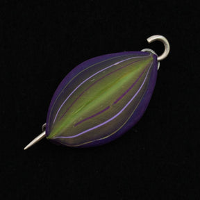 Bonnie Bishoff Shawl Pins Dark Green & Purple Hosta Shawl Pin by Bonnie Bishoff Designs