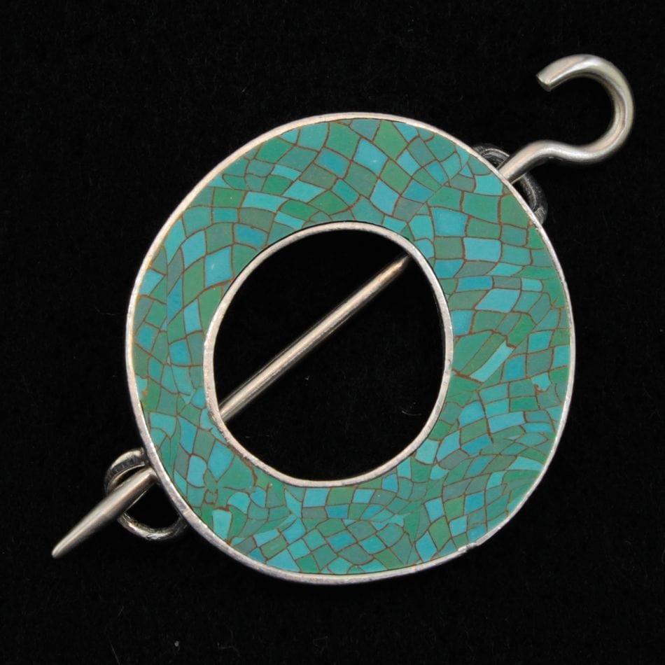 Bonnie Bishoff Shawl Pins Turquoise Single Circle Shawl Pin by Bonnie Bishoff Designs