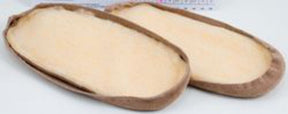 Bryson Distributing, Inc. Slipper Soles & Mitten Palms 4" - Child's shoe 1-2 / Tan Suede leather and fleece soles