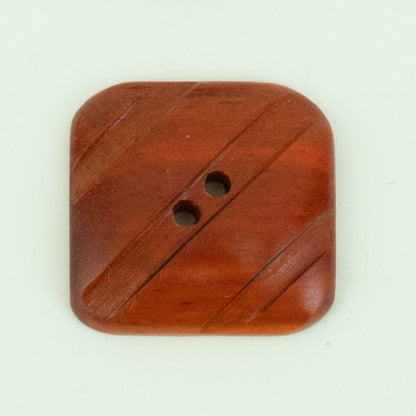 Buttons Etc. Buttons Brown Wood Grooved Square Button