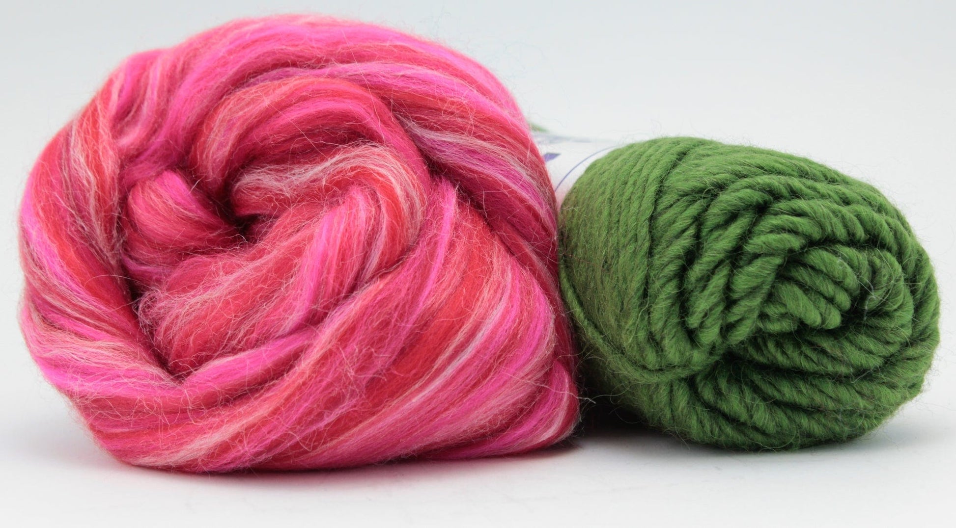 Halcyon Yarn Knitting Kits Green/Rose Snuggly Stuffed Mitten Kit