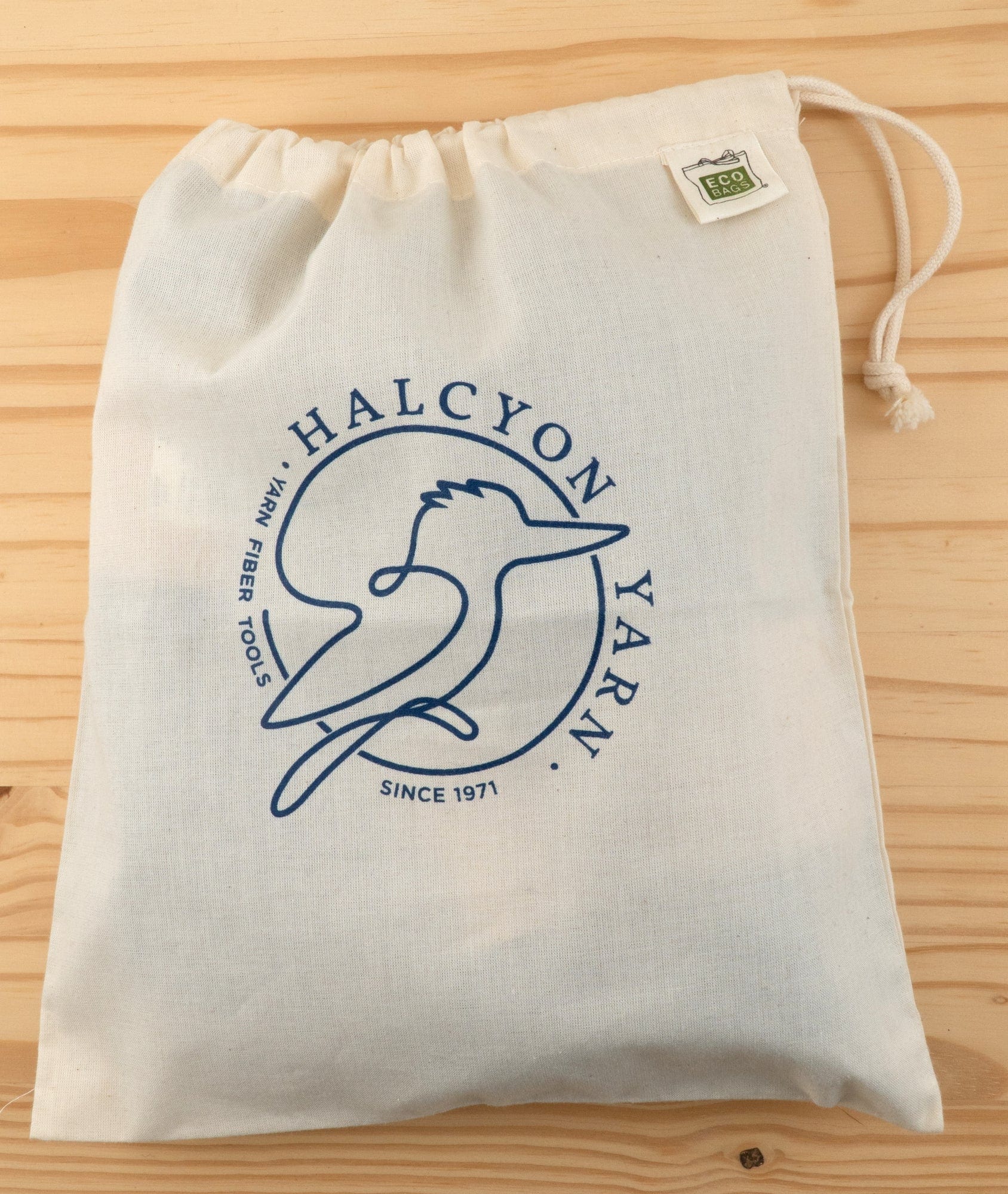 Halcyon Yarn Project Bags Organic Cotton Drawstring Project Bag