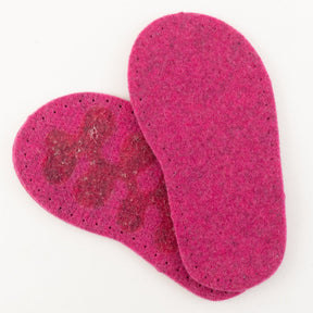 Joe's Toes Slipper Soles & Mitten Palms 6.5" / Fuschia Children's Thick Felt Slipper Soles w/Latex Grip