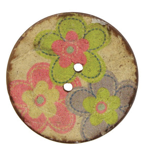 Skacel Buttons Coconut Multi Flower 1 1/2" Button