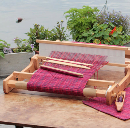 schacht flip rigid heddle loom on table by water