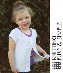 Girl's Cap Sleeve Cardi Vest by Knitting Pure and Simple