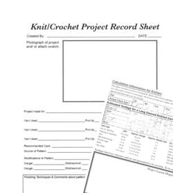 KnitCrochet Project Sheets  Set of 10