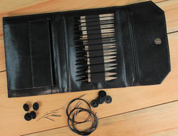 Lykke 5" Interchangeable Knitting Needle Set Black Faux Leather Case