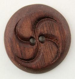 Wood Button Black Walnut by Alosada 1"