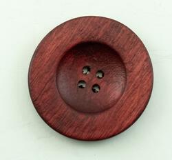 Red Wood Saucer Large Button