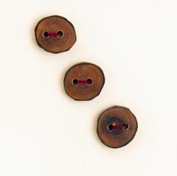 Three Small Round or Square Buttons  Mixed Woods