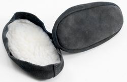 Suede leather and fleece soles  Black Child 1113