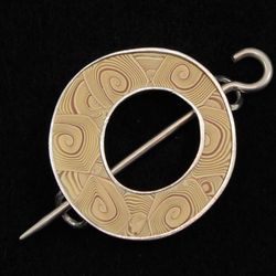 Single Circle Ivory Shawl Pin by Bonnie Bishoff Designs