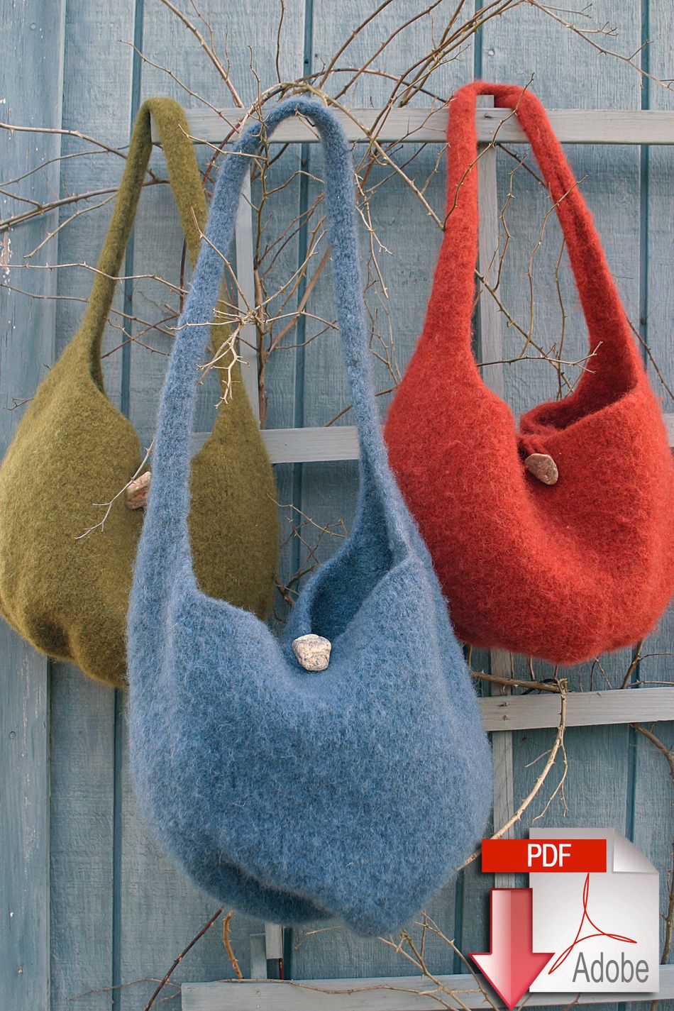 Knitting Patterns Halcyon Yarn Felted Knitted Satchel  Pattern download