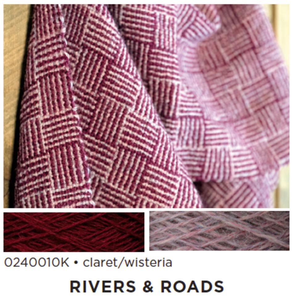 Weaving Kits Rivers and Roads  Woven Scarf Kit  claret  wisteria