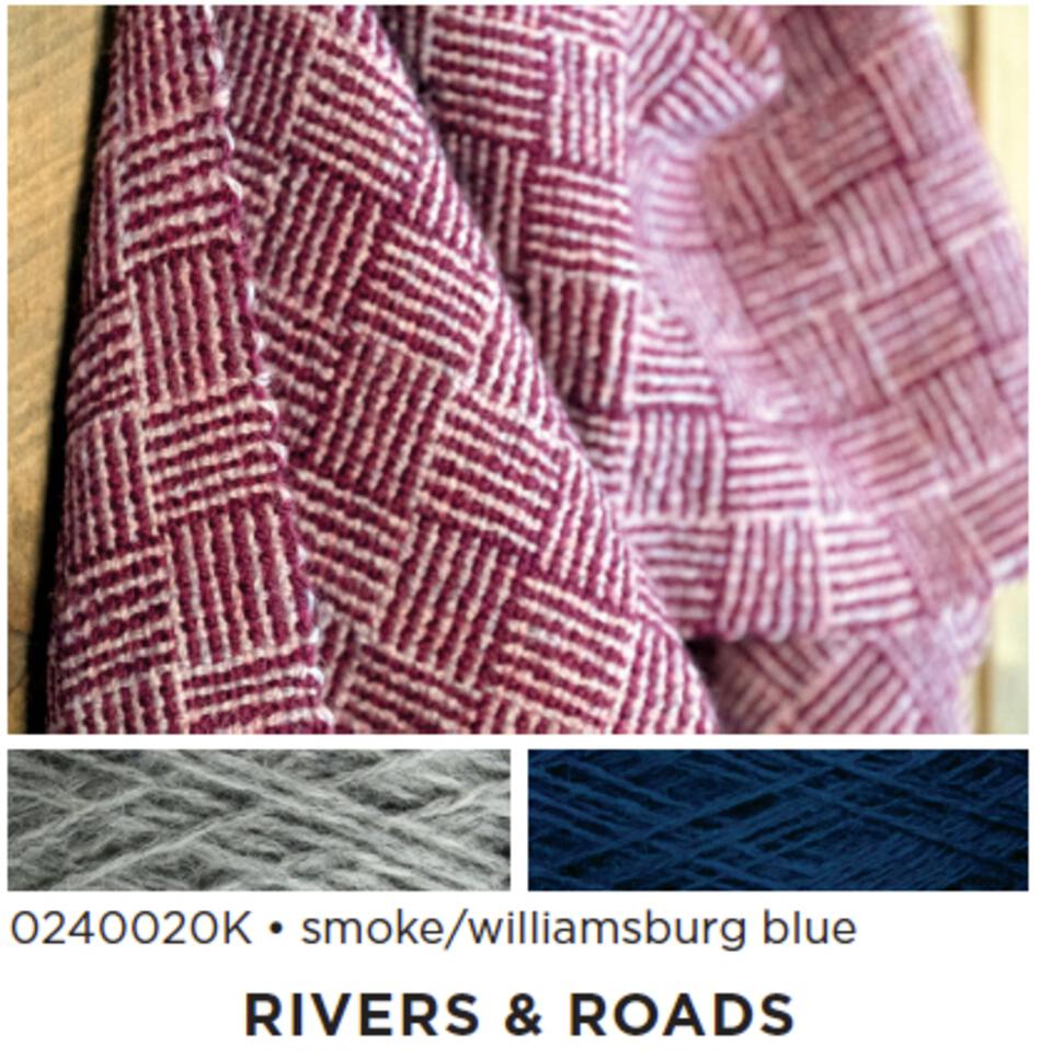 Weaving Kits Rivers and Roads  Woven Scarf Kit  smoke  williamsburg blue