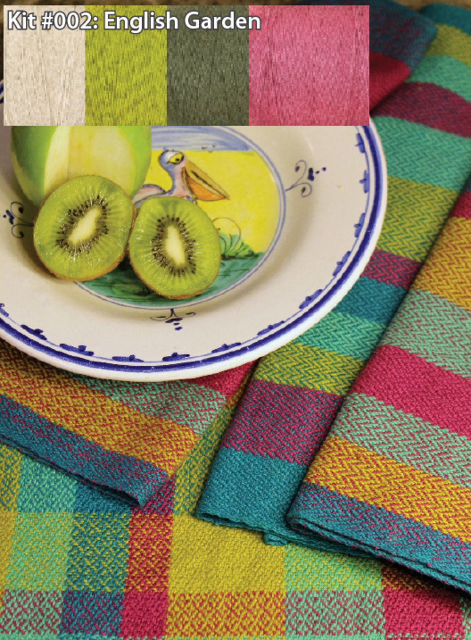 Weaving Kits Organic Cottolin Cotolin   English Garden Tea Towel Kit Number 2