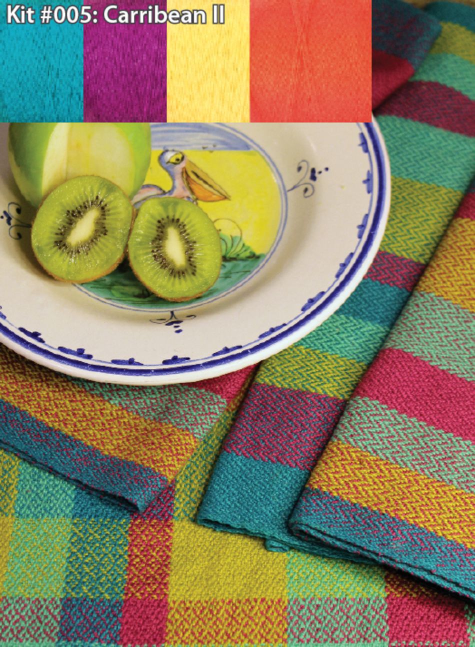 Weaving Kits Organic Cottolin Cotolin  Caribbean II Tea Towel Kit Number 5