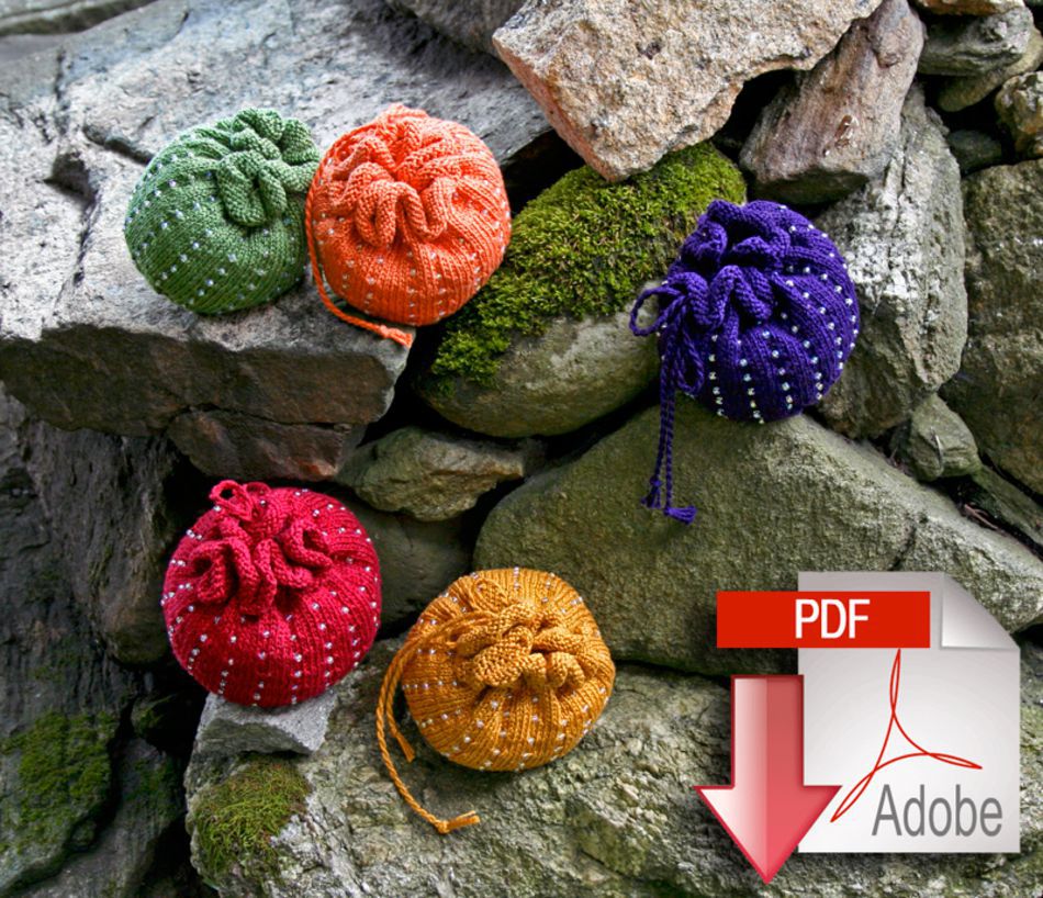 Knitting Patterns Halcyon Yarn Autumn Beaded Bag  32 Pearl Cotton  Pattern download