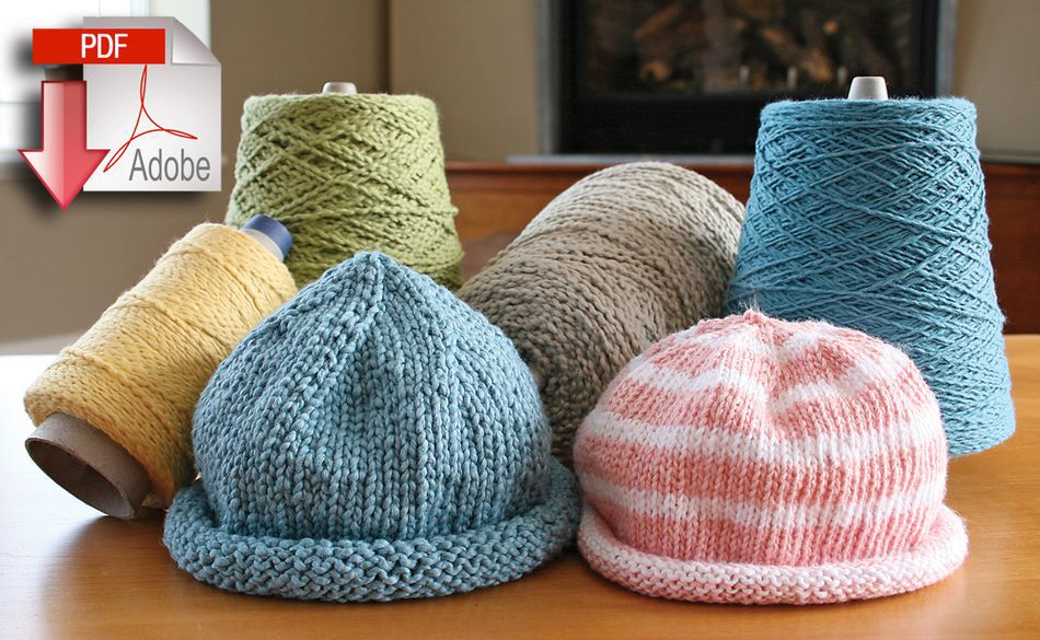 Knitting Patterns Casco Bay Baby Roll Brim Hats  Pattern download