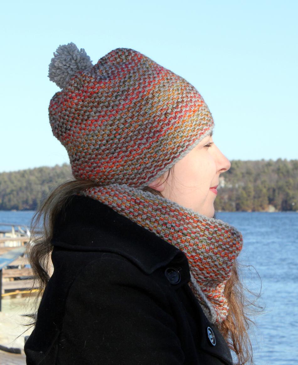 Knitting Patterns Telephone Line Set  Hat and Cowl Pattern
