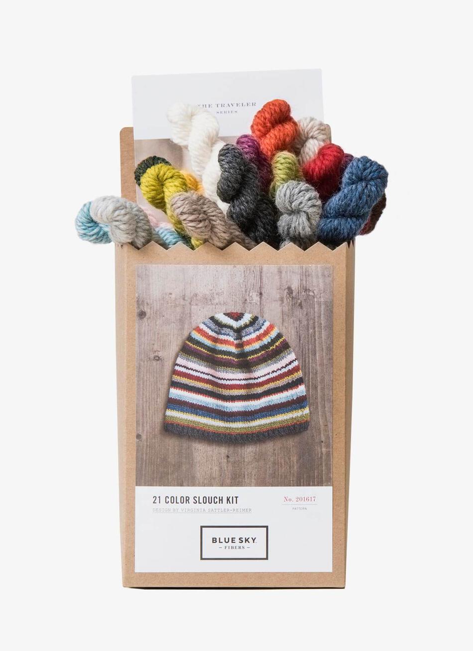 Knitting Kits Blue Sky Fibers 21 Color Slouch Hat Kit