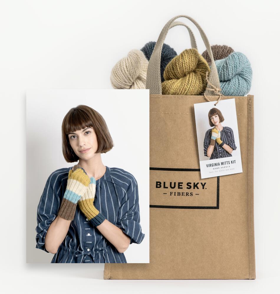 Knitting Kits Blue Sky Fibers Virginia Mitts Kit