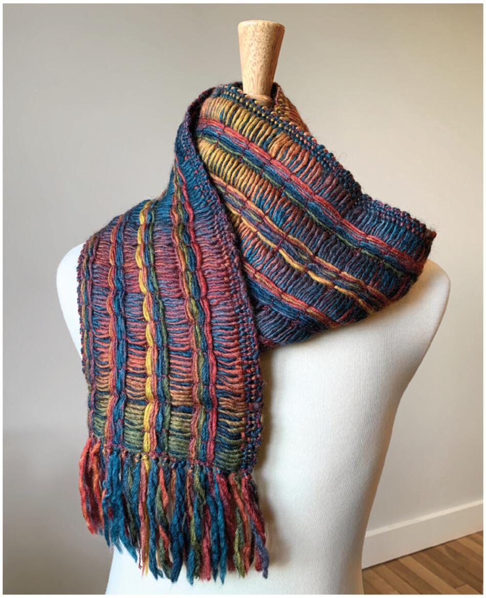 Hand-hooked multicolored shawl
