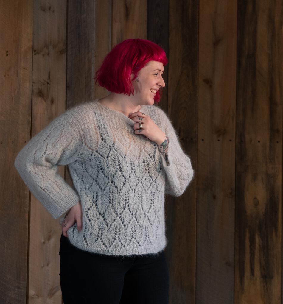 Atmosphere Lace Mohair Pullover Sweater Pattern Download, Knitting Pattern  - Halcyon Yarn