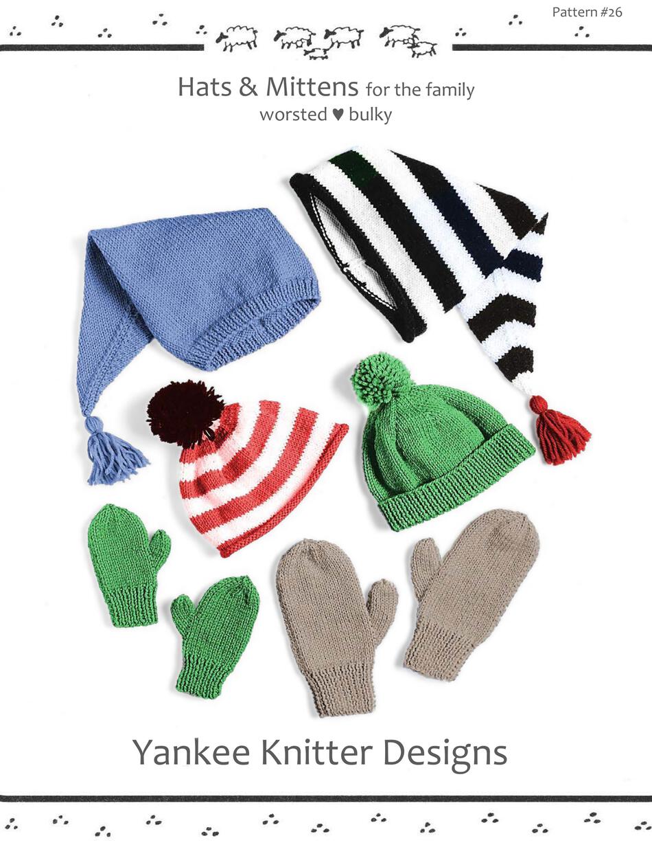 Knitting Patterns Hats and Mittens  Yankee Knitter 