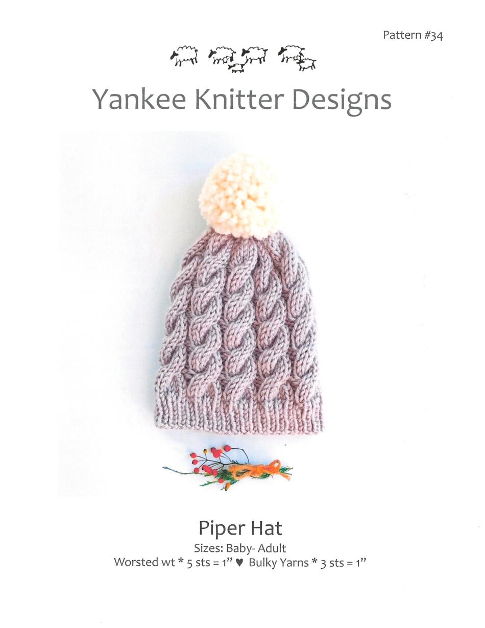 Knitting Patterns Piper Hat  Yankee Knitter