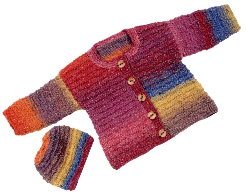 Knitting Patterns Flared Baby Jacket and Hat