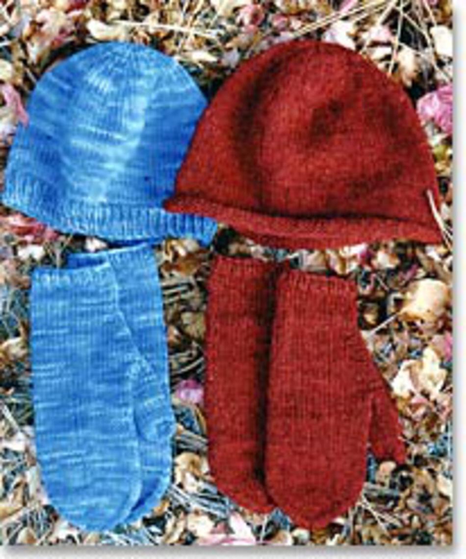 Knitting Patterns Basic Hat and Mitten Set for Women by Knitting Pure and Simple