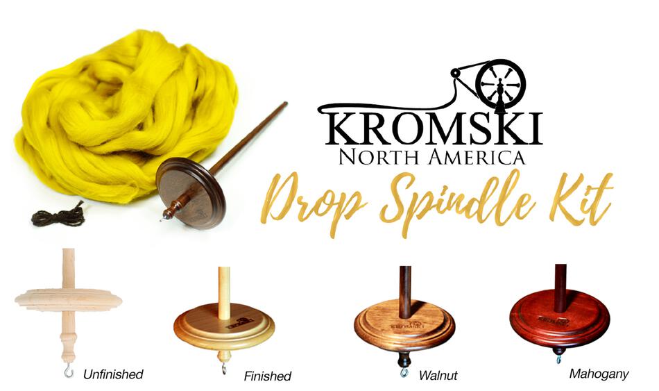 Spinning Kits Kromski Drop Spindle Kit  Walnut Finished Spindle