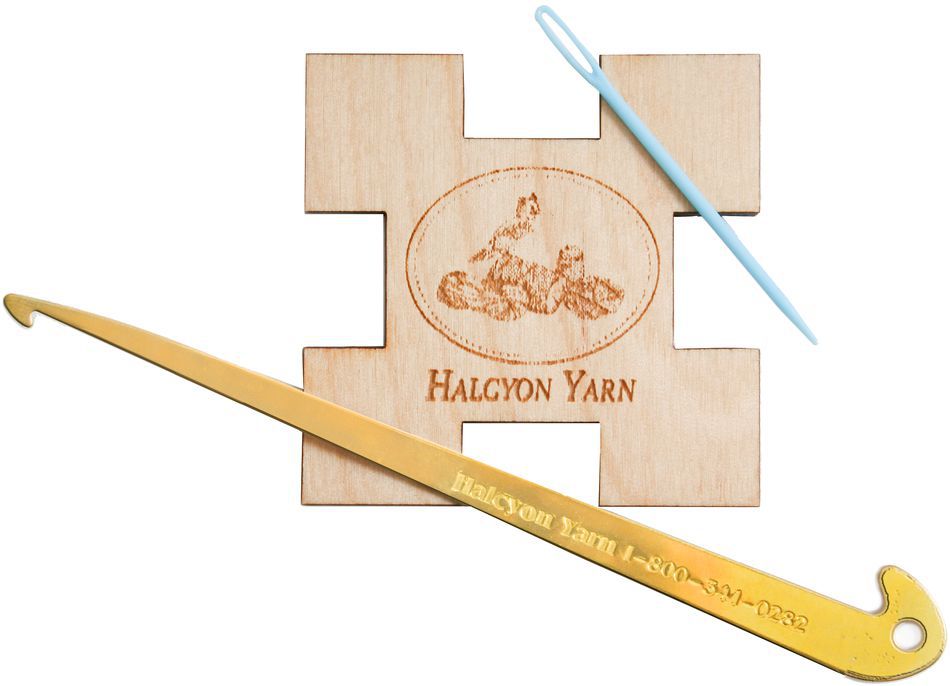 Weaving Equipment Halcyonaposs Brass Hook and Wooden Sett Tool
