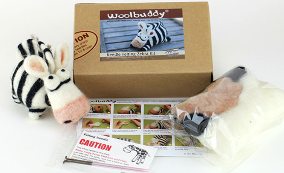 Woolbuddy Needle Felting Zebra Kit