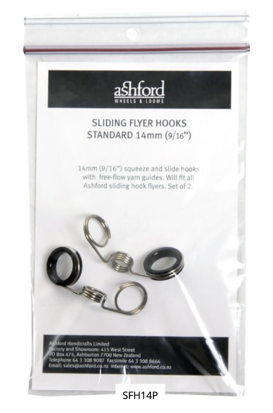 Spinning Equipment Ashford Sliding Flyer Hook 14mm  Packaged 2pc