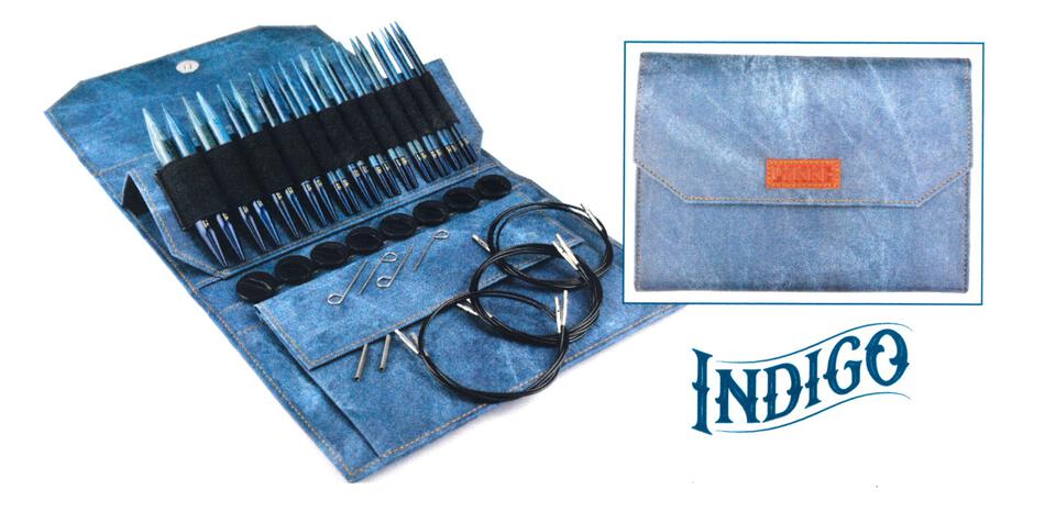 Knitting Equipment Lykke 5quot Interchangeable Circular Knitting Needle Set  Indigo Faux Denim Case