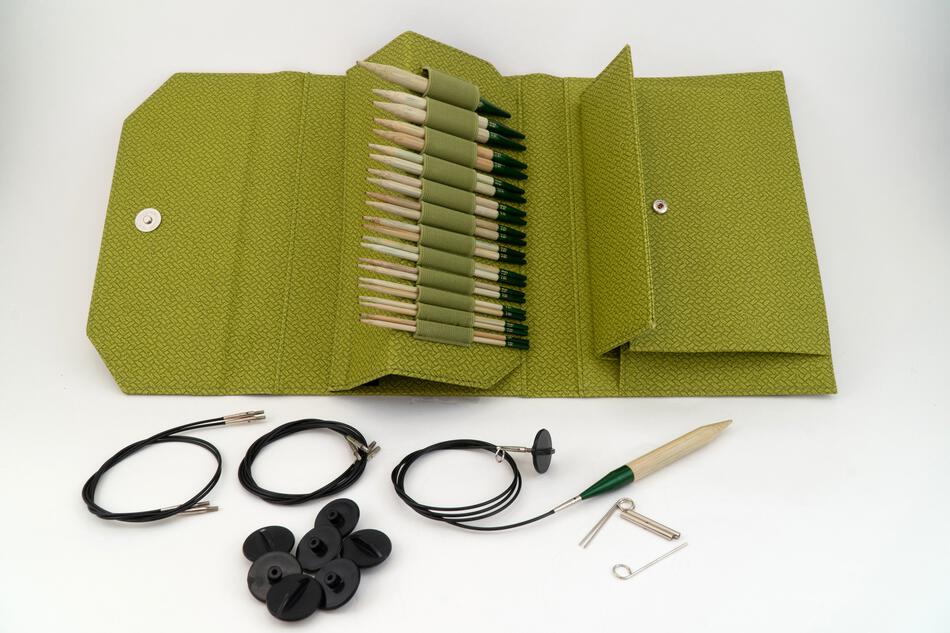 Lykke 5 Interchangeable Bamboo Knitting Needle Set - Grove Green
