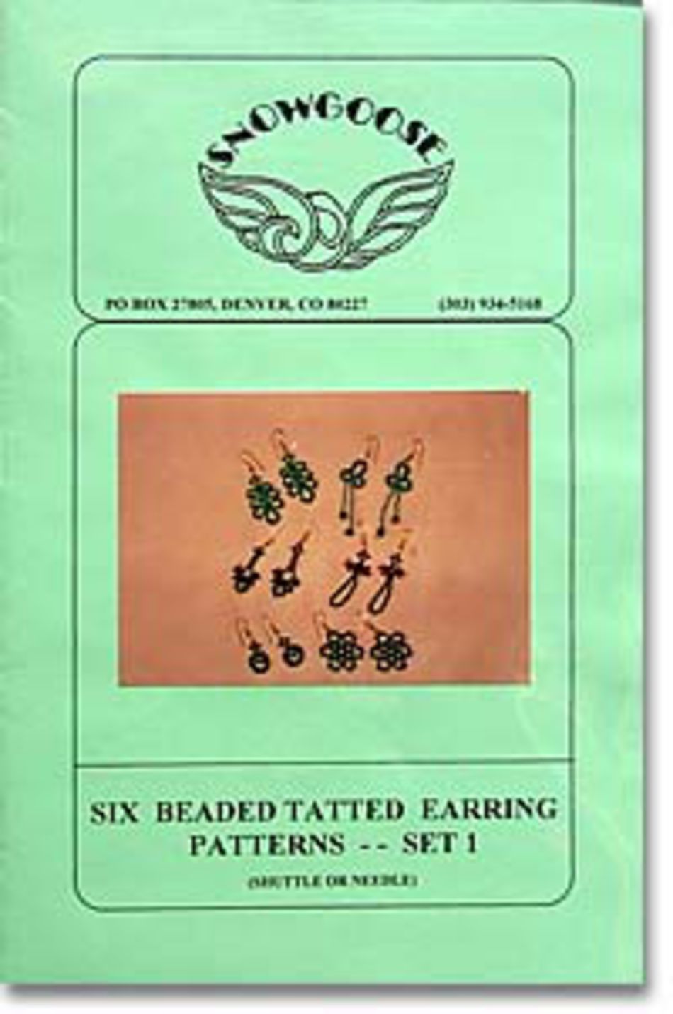 Bobbin Lace and Tatting Patterns Beaded Tatted Earrings Set 1