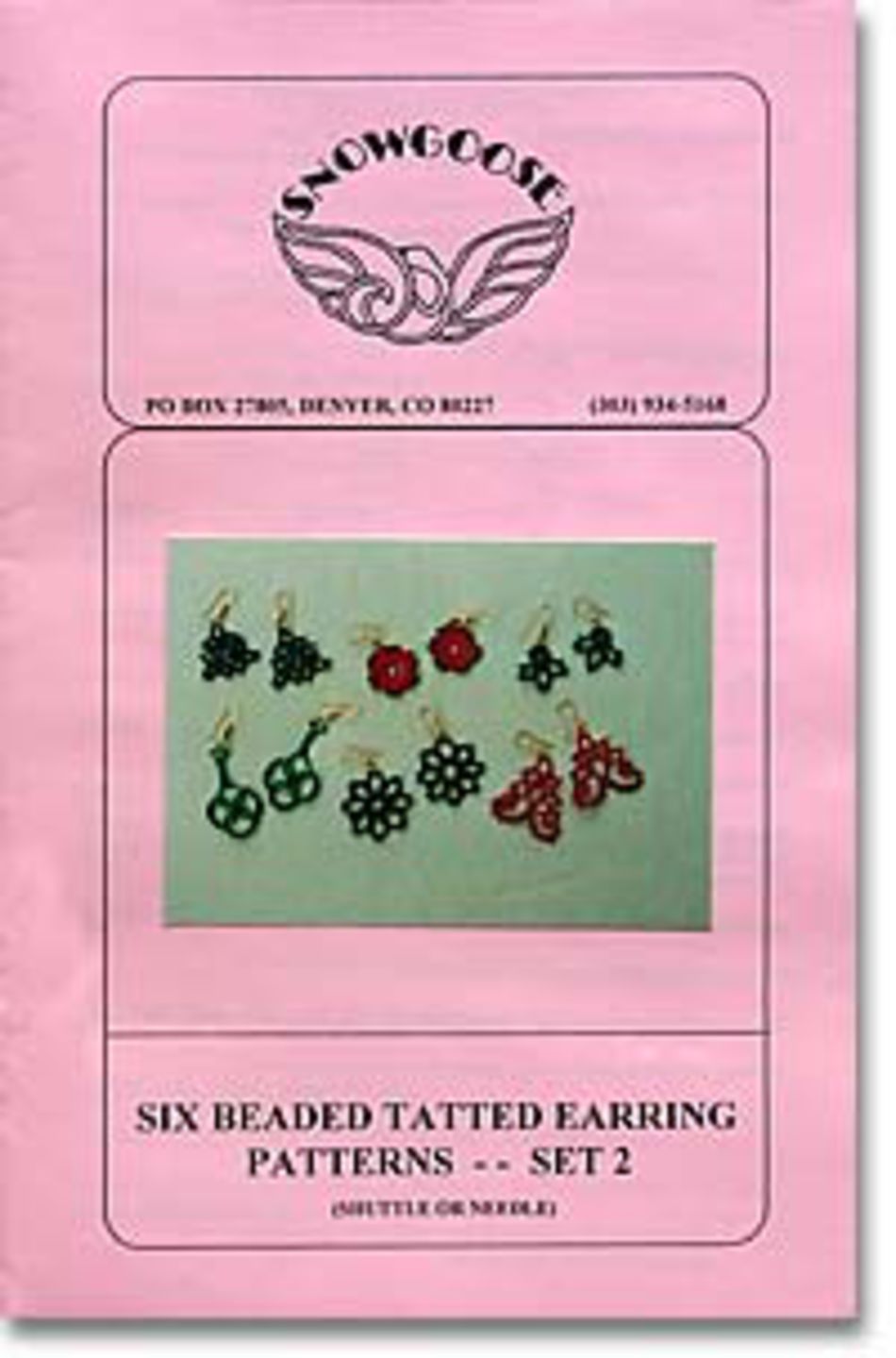 Bobbin Lace and Tatting Patterns Beaded Tatted Earrings Set 2